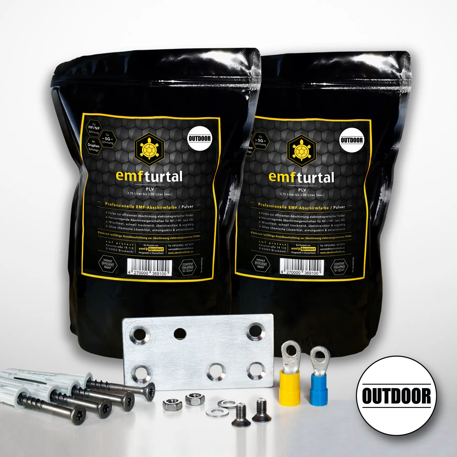 6 L Vernice schermante CEM con grafene per esterni + kit di messa a terra.
