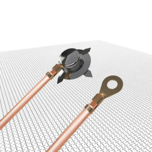Earthing cable with press stud and ring eyelet for textiles