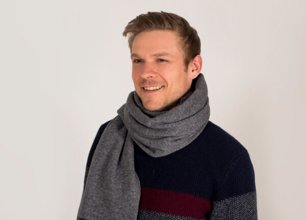 Men's shielded Scarf Calix, Merino/Cashmere - Image 2